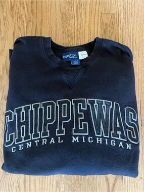 Chippewas Central Michigan Black Crewneck Sweatshirt
